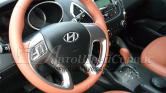 Перетяжка руля кожей для Hyundai iX35 2013